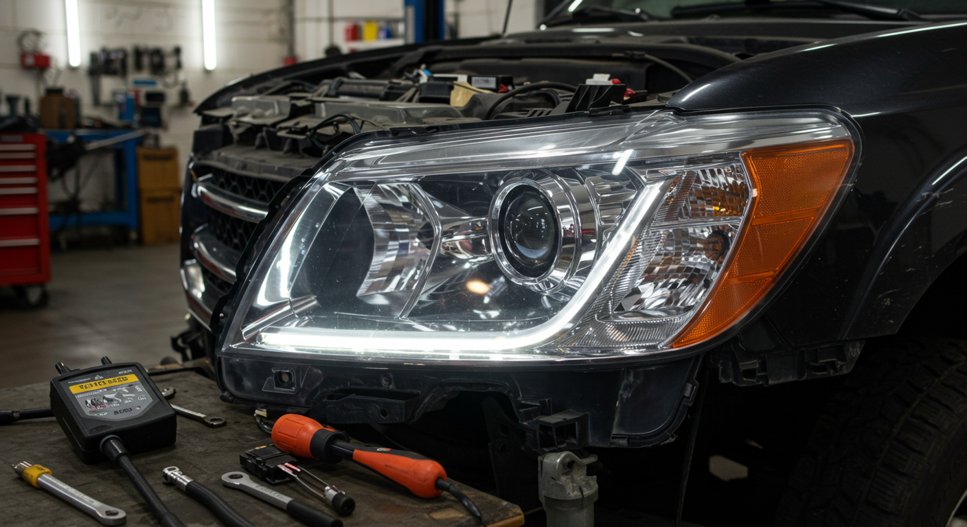 reparación de focos led de autos con prueba de banco